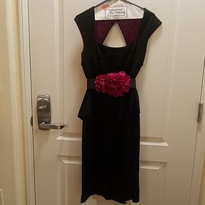 Black dress with belt